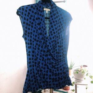 Blue & Black Blouse